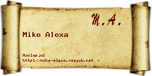 Mike Alexa névjegykártya